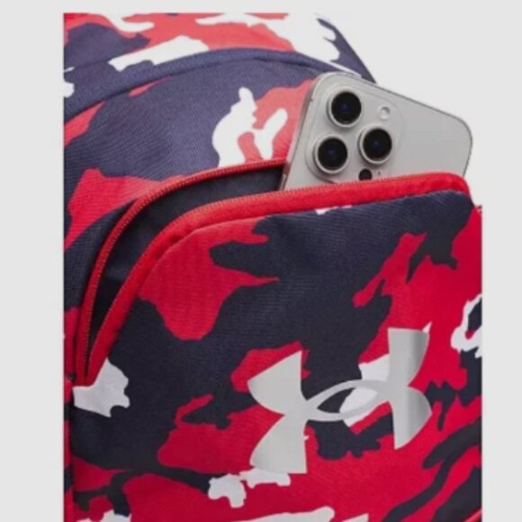 NWT Under Armour UA Hustle Sport Unisex Backpack 1364181 Navy Red - Picture 4 of 5